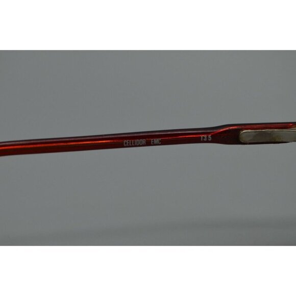 Cellidor EMC Centennial Grand Prix Eyeglasses Frames Round Red Plastic 135mm Vtg - Picture 7 of 9